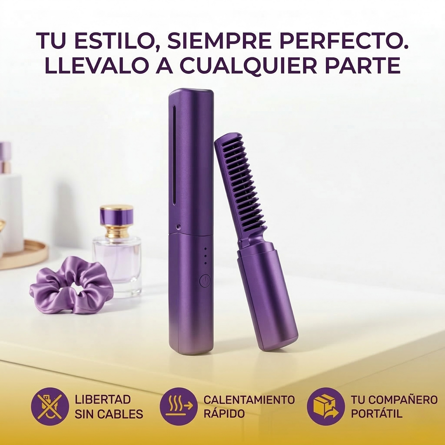 LuminaVelvet Elite: Cepillo Alisador Inteligente 360°