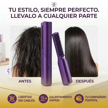 LuminaVelvet Elite: Cepillo Alisador Inteligente 360°